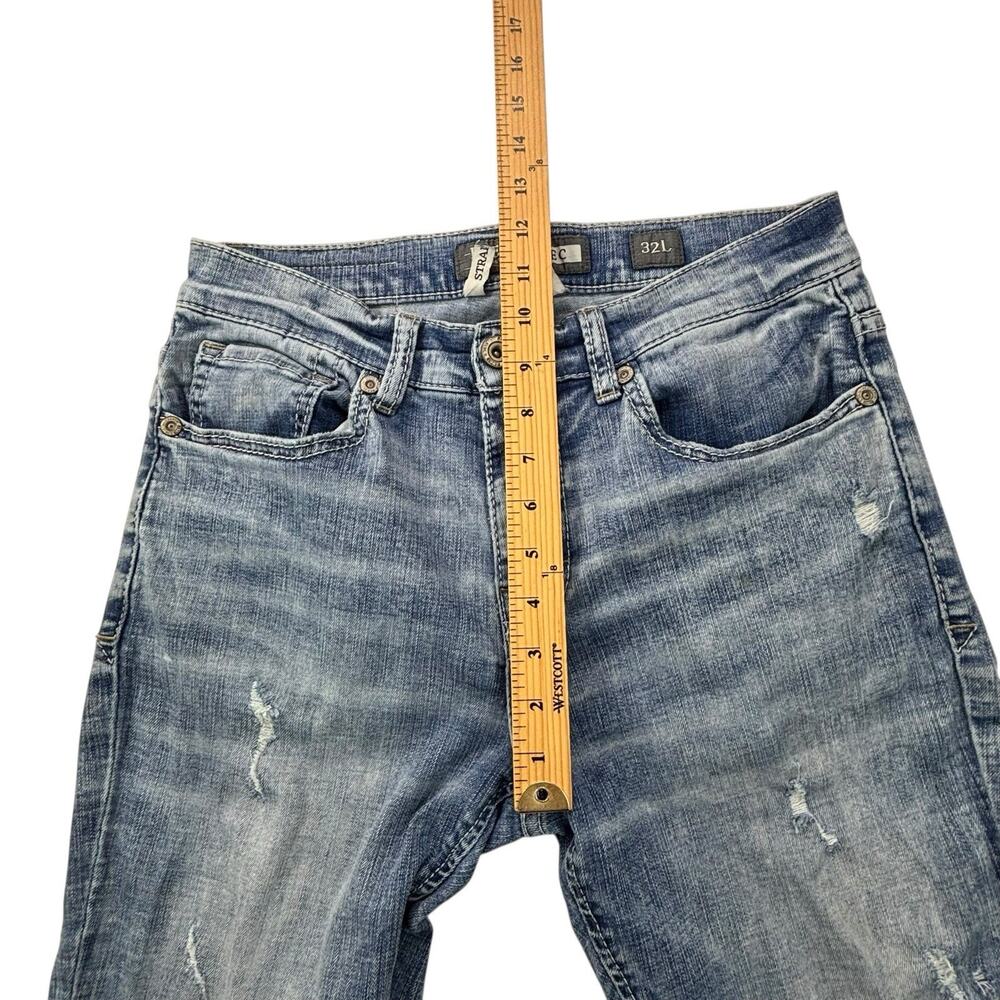 BKE Buckle Alec Straight Leg Jeans Men's 32L Actual 30" W x‎ 33.5"Ins Distressed - Picture 14 of 16